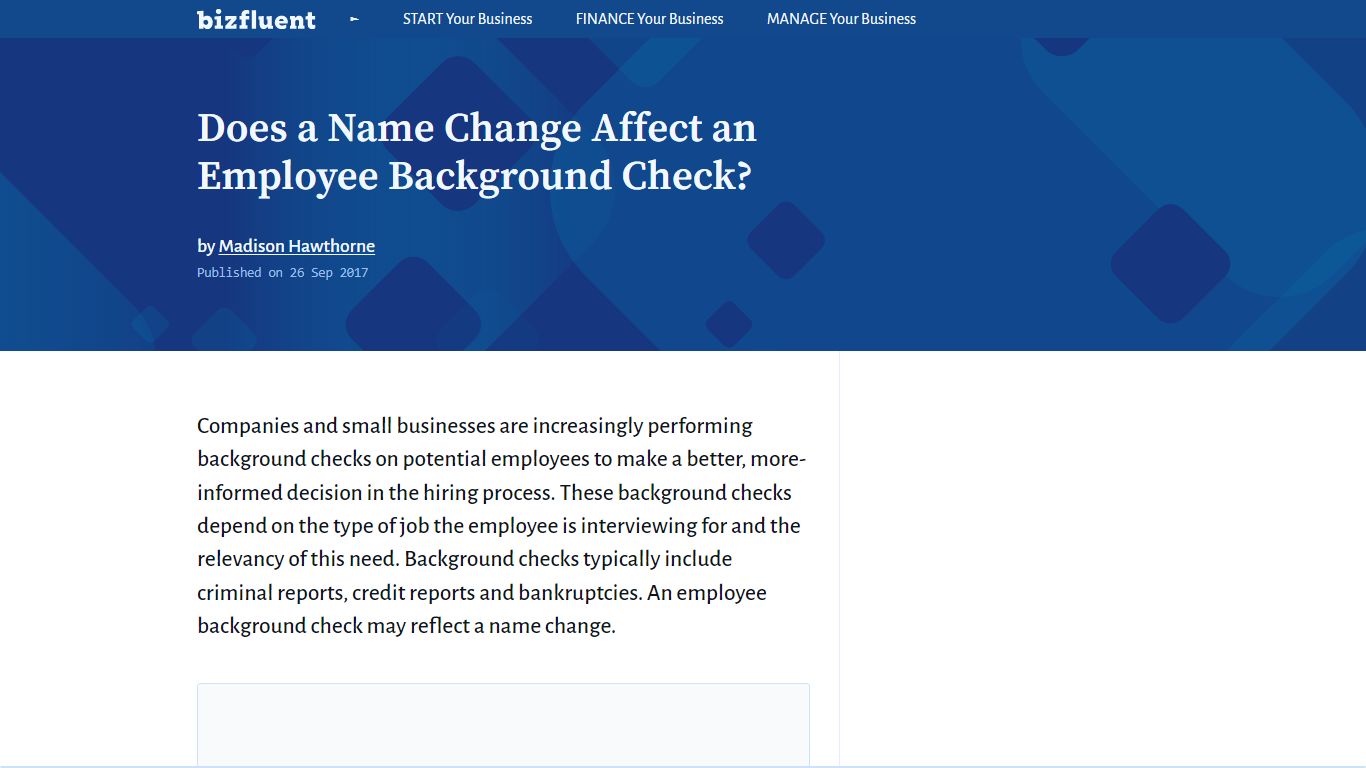 Does a Name Change Affect an Employee Background Check?